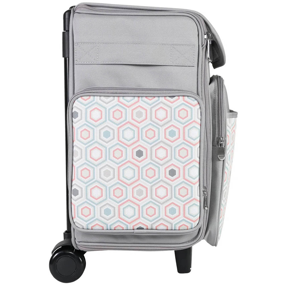 Everything Mary EVM12737-7 Grey Hexagon Rolling Tote Bag 39 x 22 x 43cm Image 4