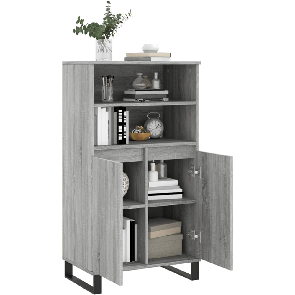 vidaXL 2 Door 2 Shelf Grey Sonoma Highboard Image 4