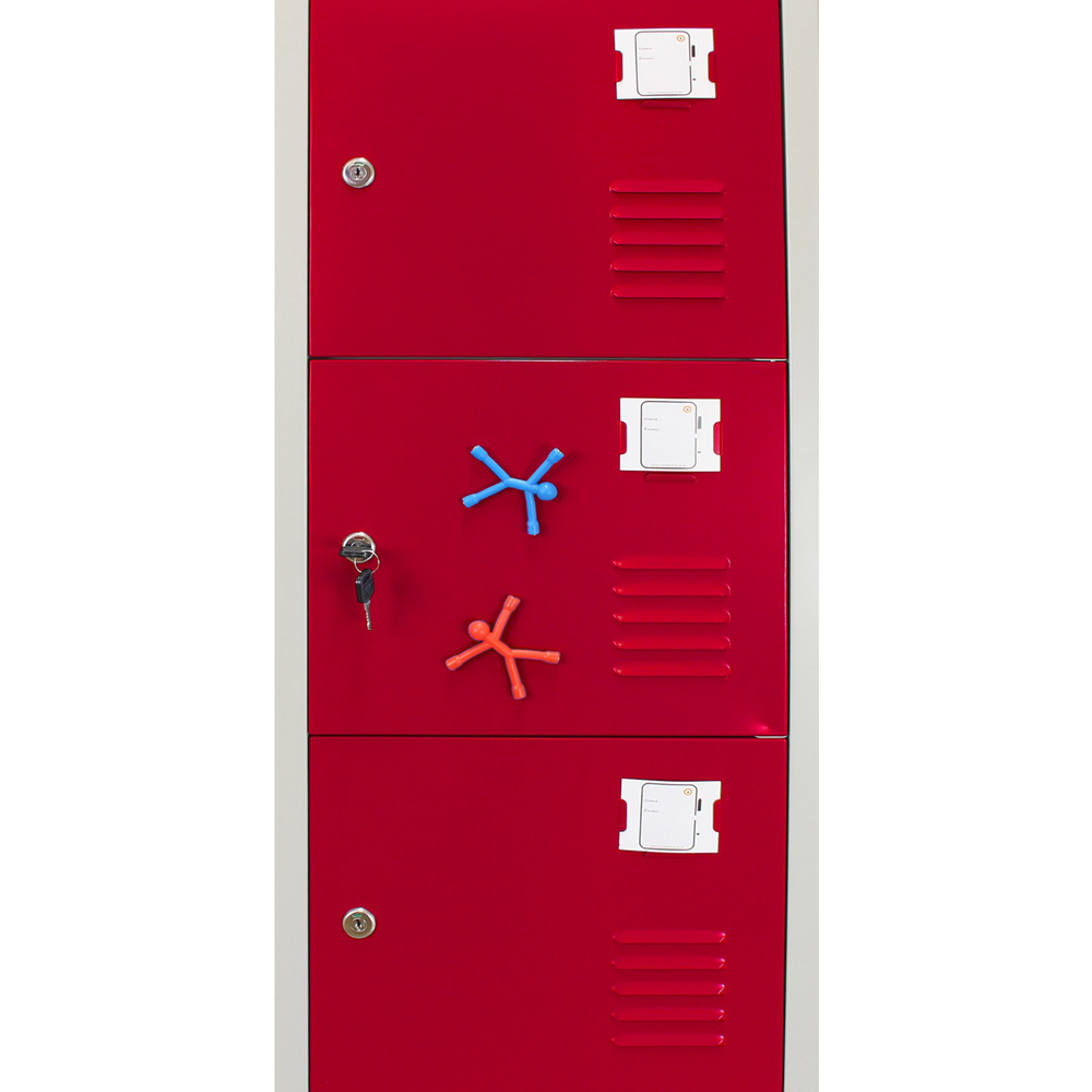 Monstershop 6 Door Red Metal Storage Locker 3 Pack Image 5