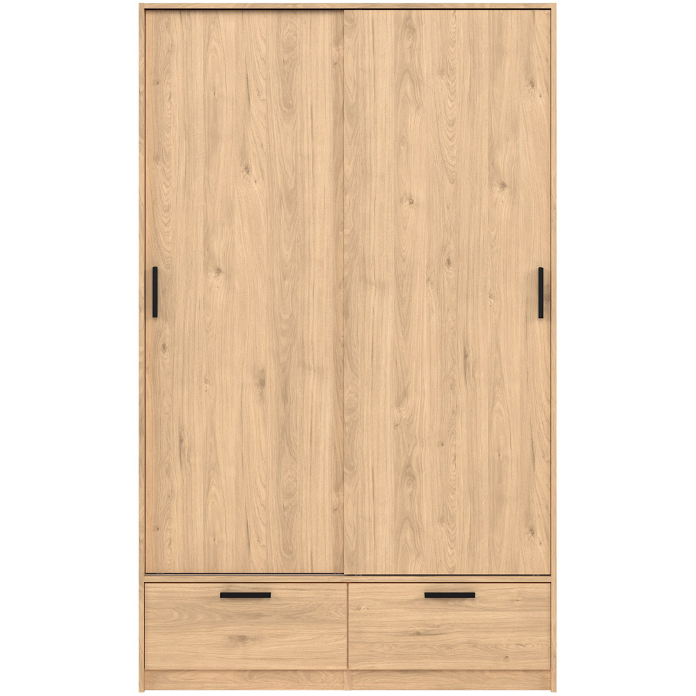 Florence Line 2 Door 2 Drawer Jackson Hickory Oak Wardrobe Image 3