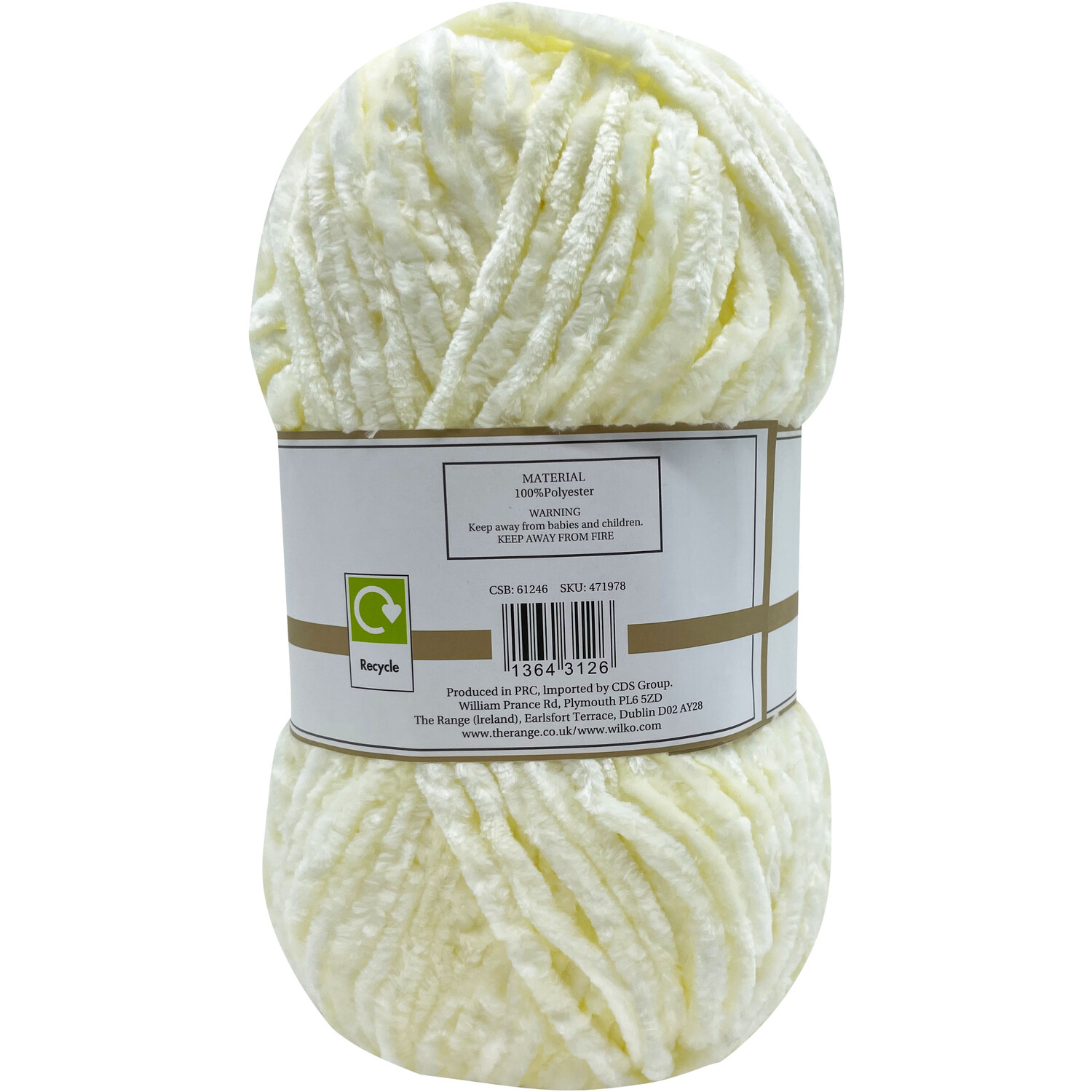 Chenille Yarn Cream Image 2