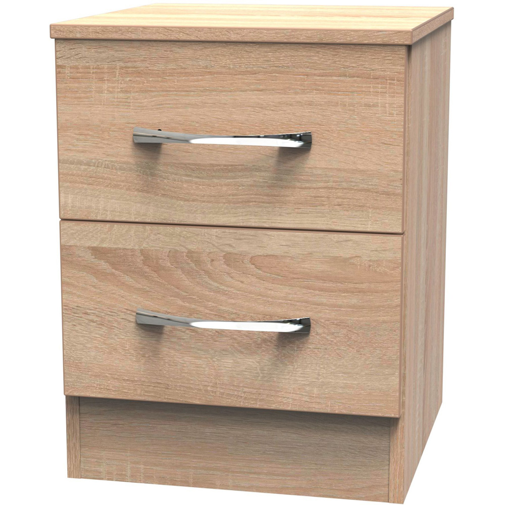 Crowndale Avin 2 Drawer Bardolino Oak Bedside Cabinet Image 2