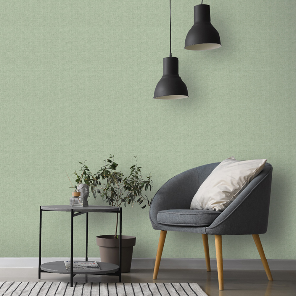 Arthouse Fabric Texture Sage Wallpaper Image 3