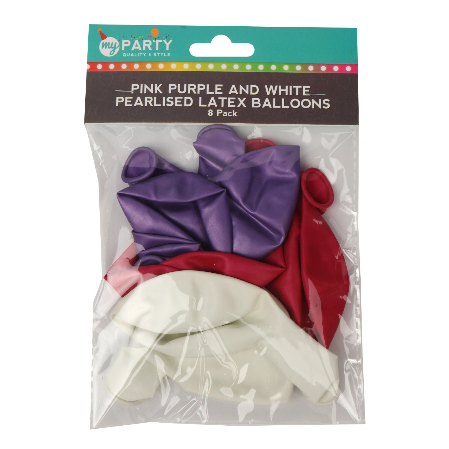 Pack of 8 Pearlised Balloons  - Purple Image