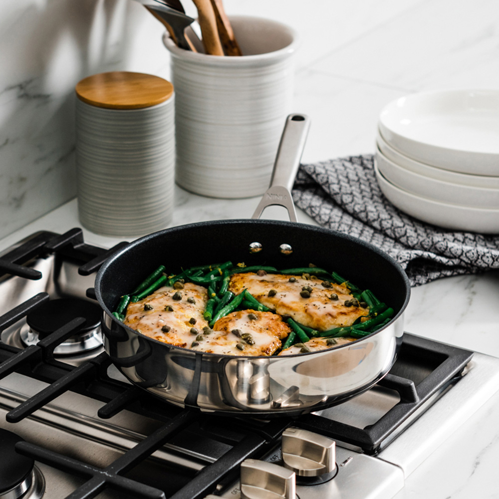 Ninja Foodi Zerostick 26cm Stainless Steel Saucepan with Lid Image 8
