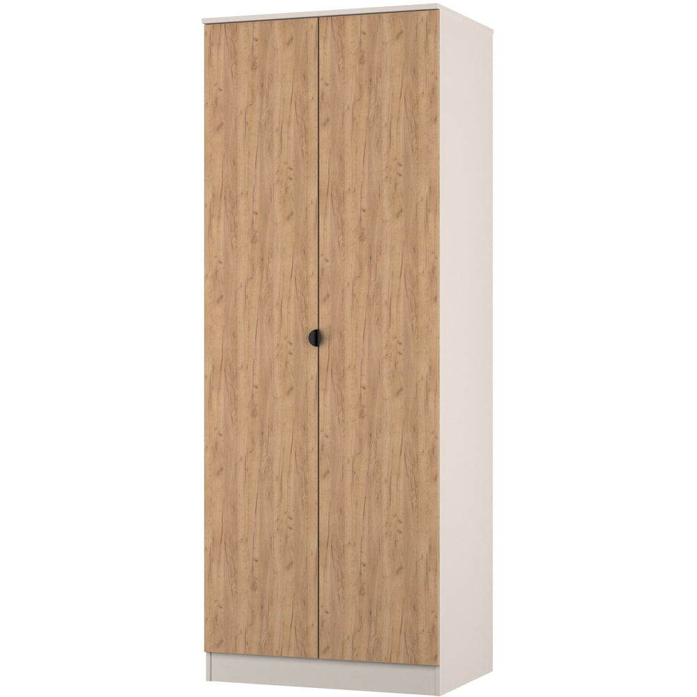 Crowndale Bora 2 Door Gold Oak and Kashmir Tall Double Wardrobe Image 4
