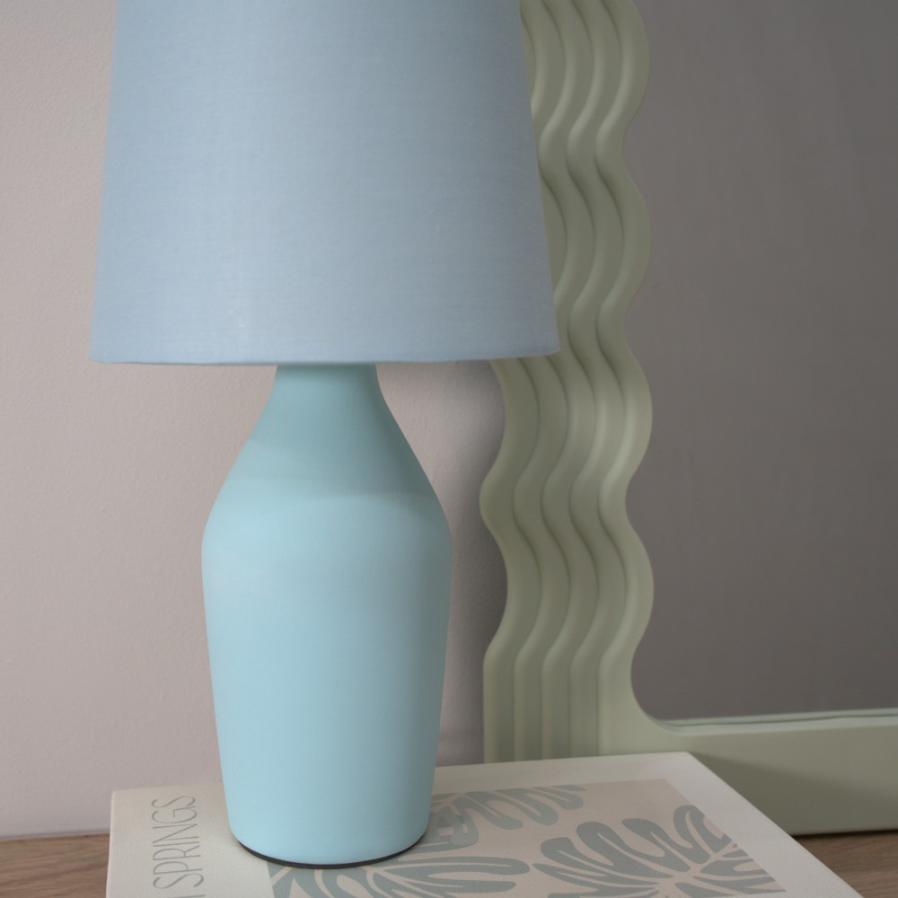 ValueLights Arlo Set of 2 Duck Egg Blue Shade Ceramic LED Table Lamp Image 3