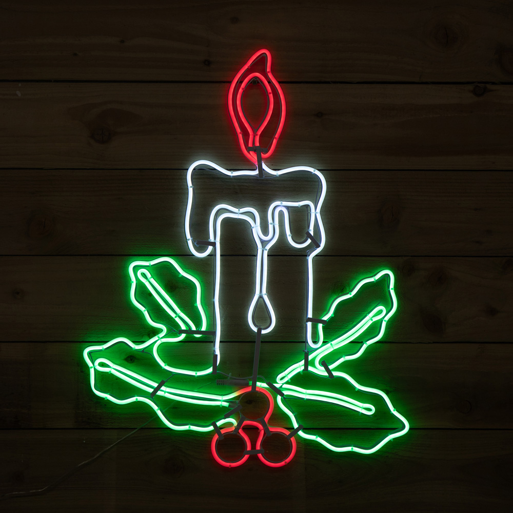 Samuel Alexander Multicolour LED Light Up Neon Candle Christmas Decoration Image 8