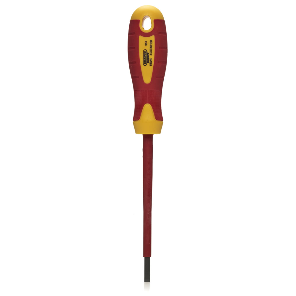 Draper 4mm Slotted Screwdriver VDE-approved 4 x 10 0mm Image