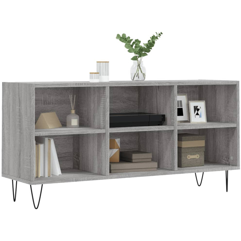 vidaXL 4 Shelf Grey Sonoma TV Cabinet Image 3
