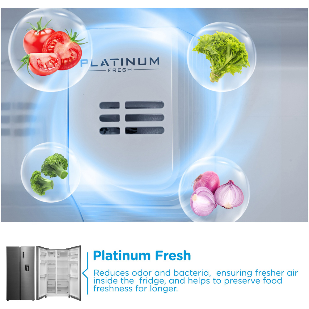 Midea MDRS710FGE46W Silver Total No Frost 548L Fridge Freezer with Non-Plumbed Water Dispenser Image 6