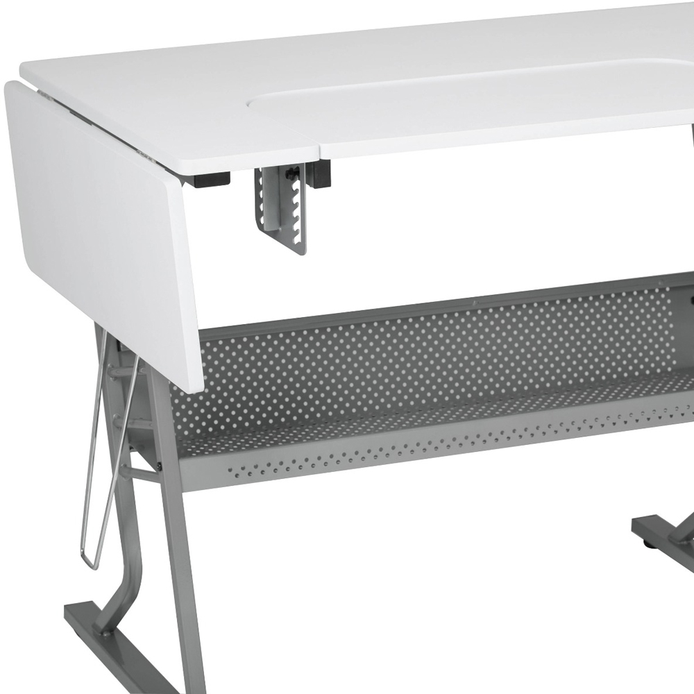 Sewing Online Eclipse 13376 3 Drawer Single Shelf Grey White Ultra Sewing Machine and Hobby Table Image 6