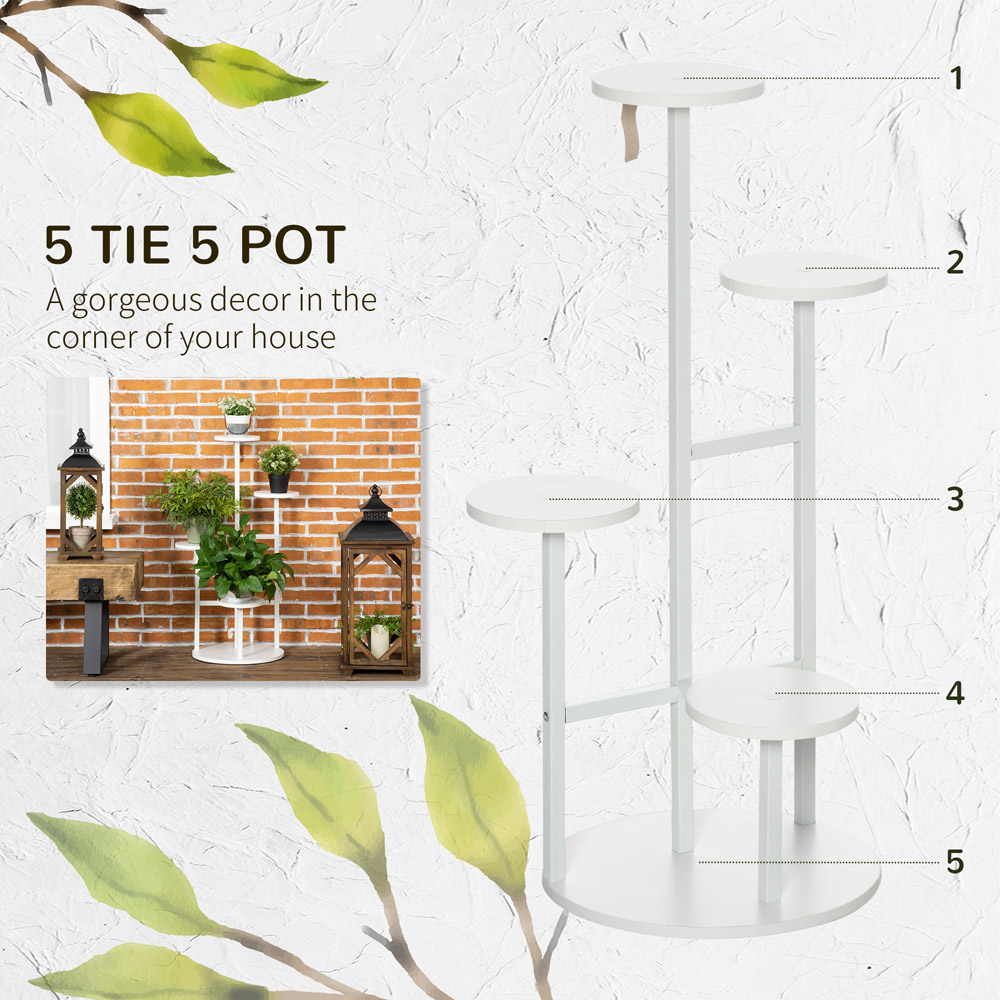 Outsunny 5 Tiered Plant Stand Multiple Flower Pot Holder Image 4
