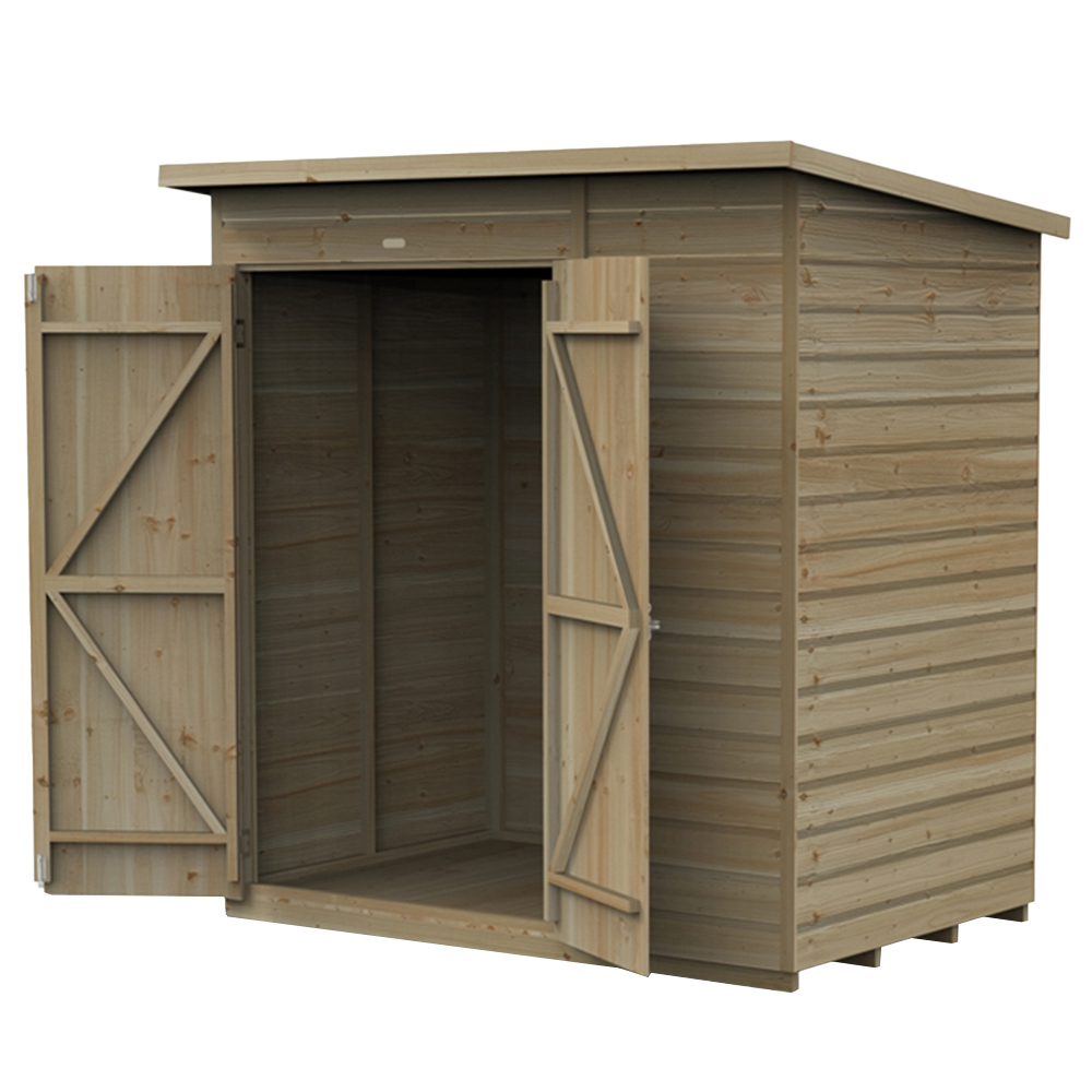 Forest Garden 6 x 4ft Beckwood Double Door Pent Shed Image 1