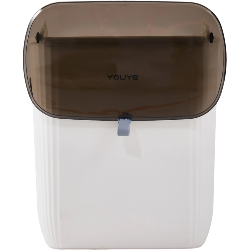 Living and Home White Wall-Mounted Waste Bin with Sealed Lid 11L Image 3