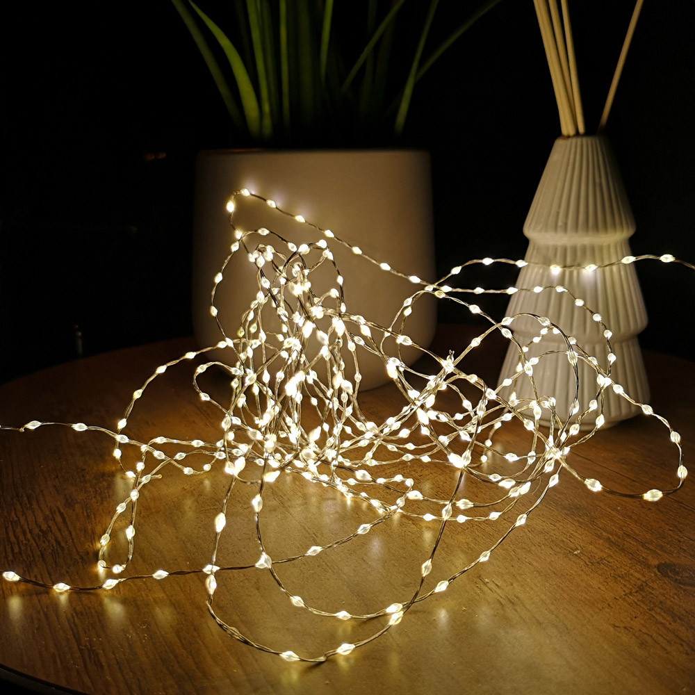 Samuel Alexander Warm White LED Compact Micro Brights Christmas Lights 12.8m Image 1