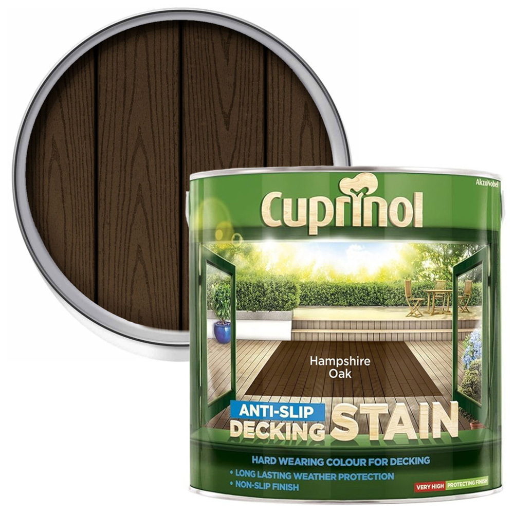 Cuprinol Anti Slip Decking Stain Hampshire Oak 2.5L Image 1