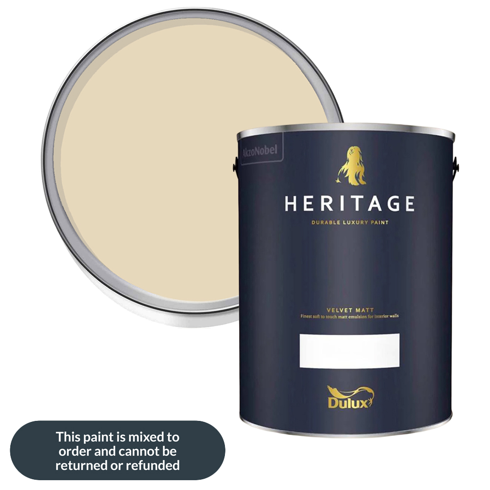 Dulux Heritage Walls and Ceilings Bathstone Beige Velvet Matt Emulsion Paint 5L Image 1
