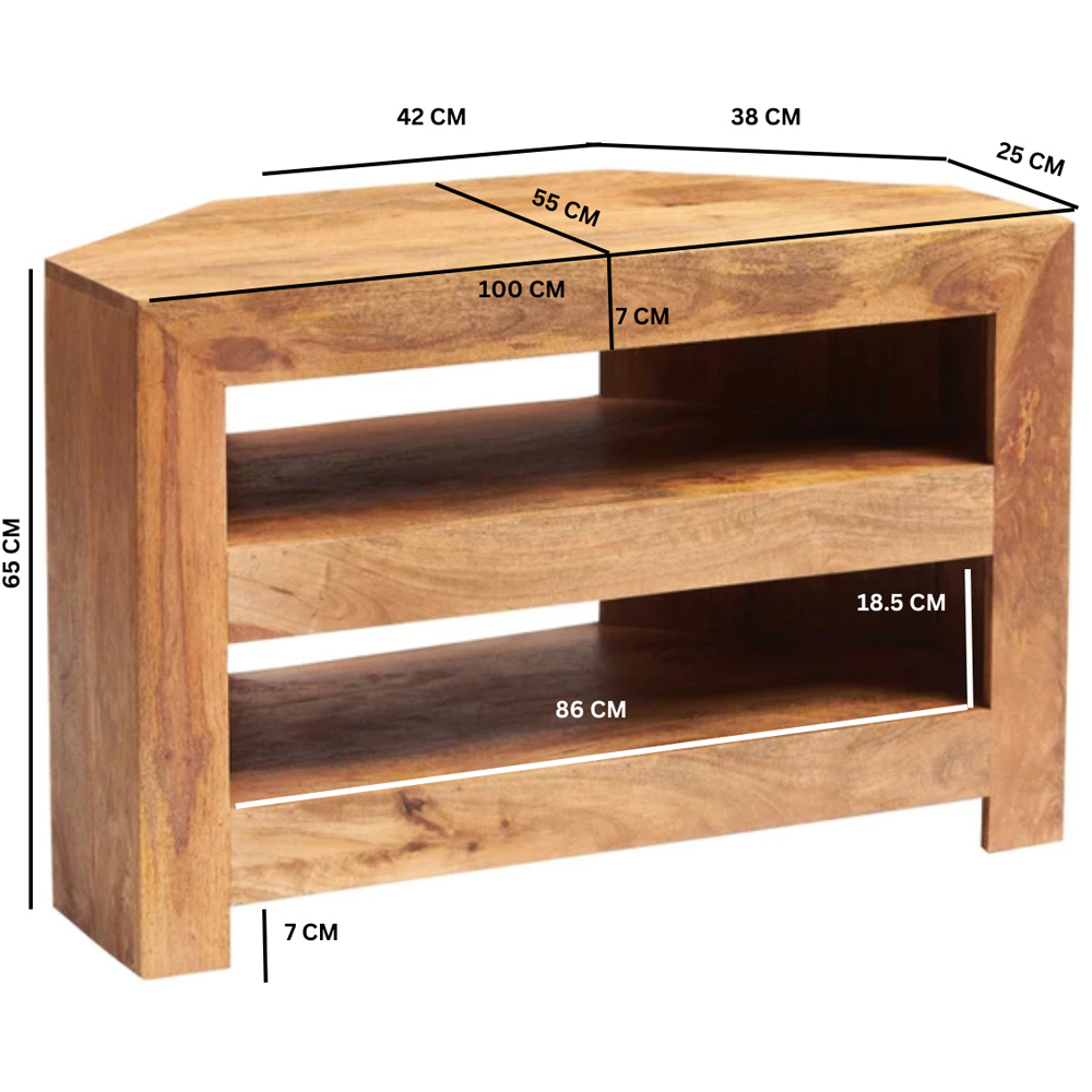 Brooklyn Napoli Toko 2 Shelf Light Mango Corner TV Unit Image 7