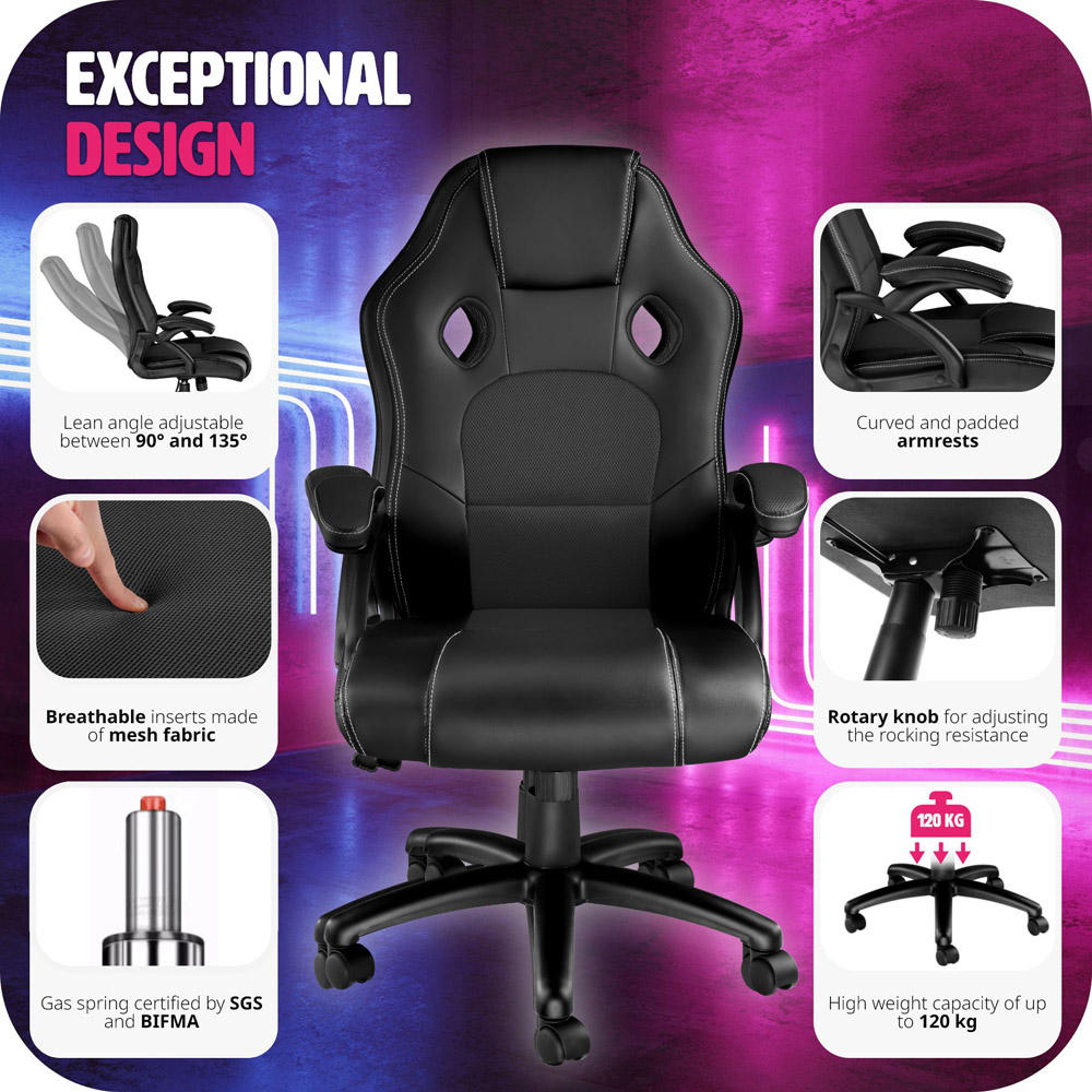 tectake Tyson Black Gaming Chair Image 7