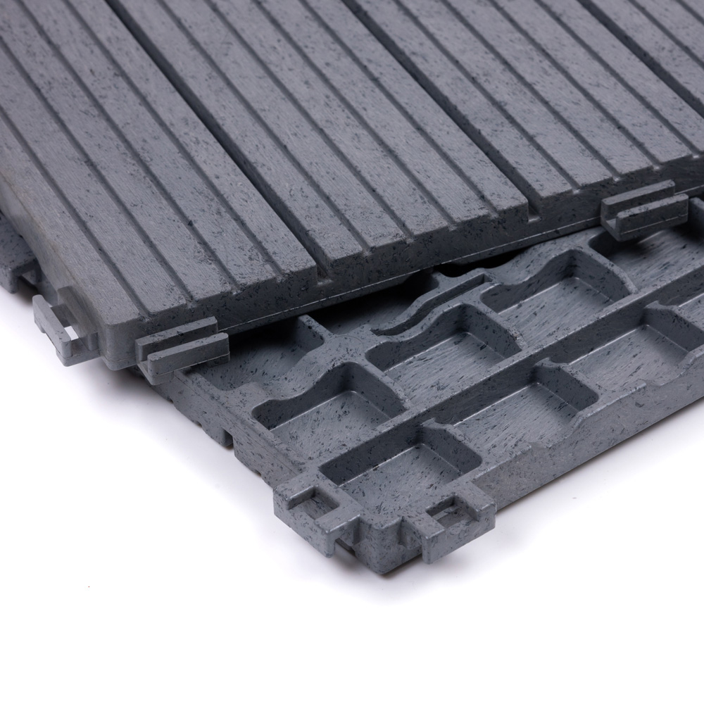 Nicoman Light Grey Cosmopolitan Garden Decking Tile 30cm 10 Pack Image 3