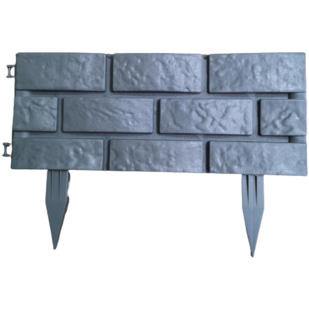 Samuel Alexander 4 Piece Grey Brick Effect Garden Edging Decorative Border Image 1