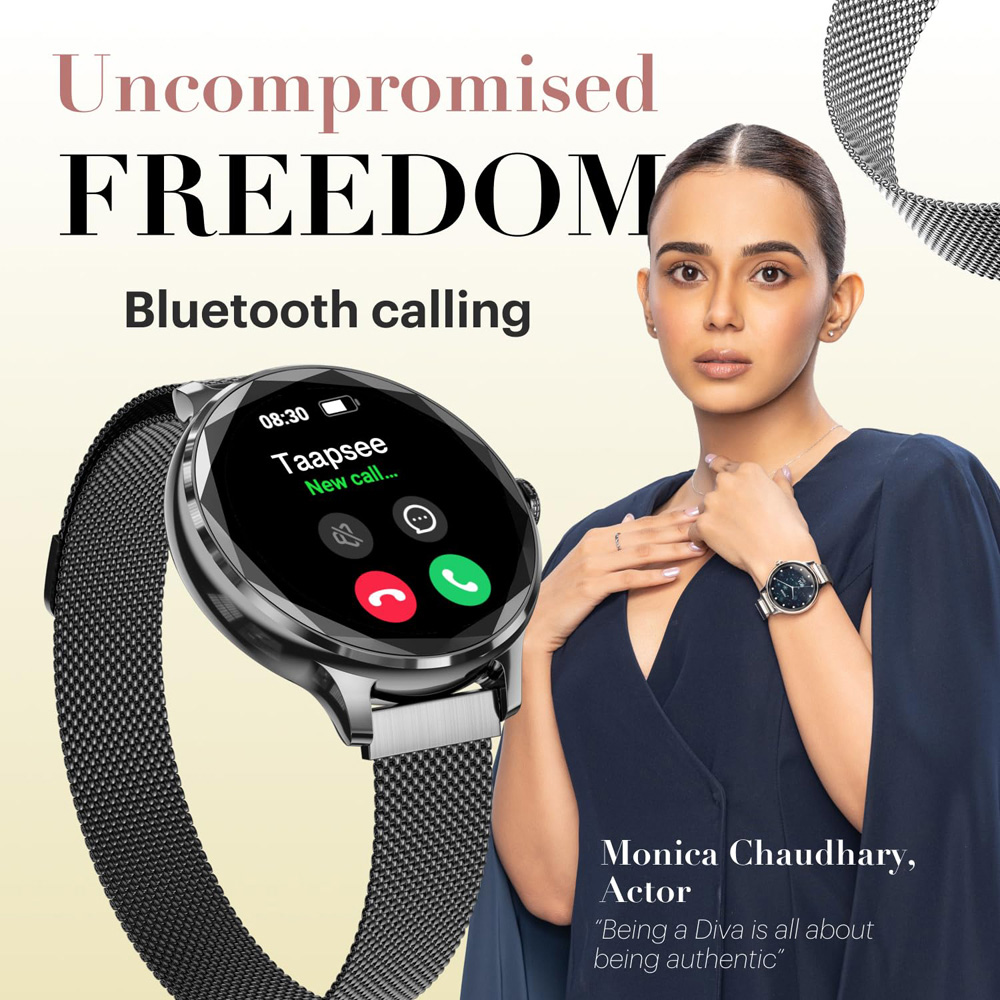 Noise NoiseFit Diva Metallic Silver Bluetooth Smartwatch Image 7