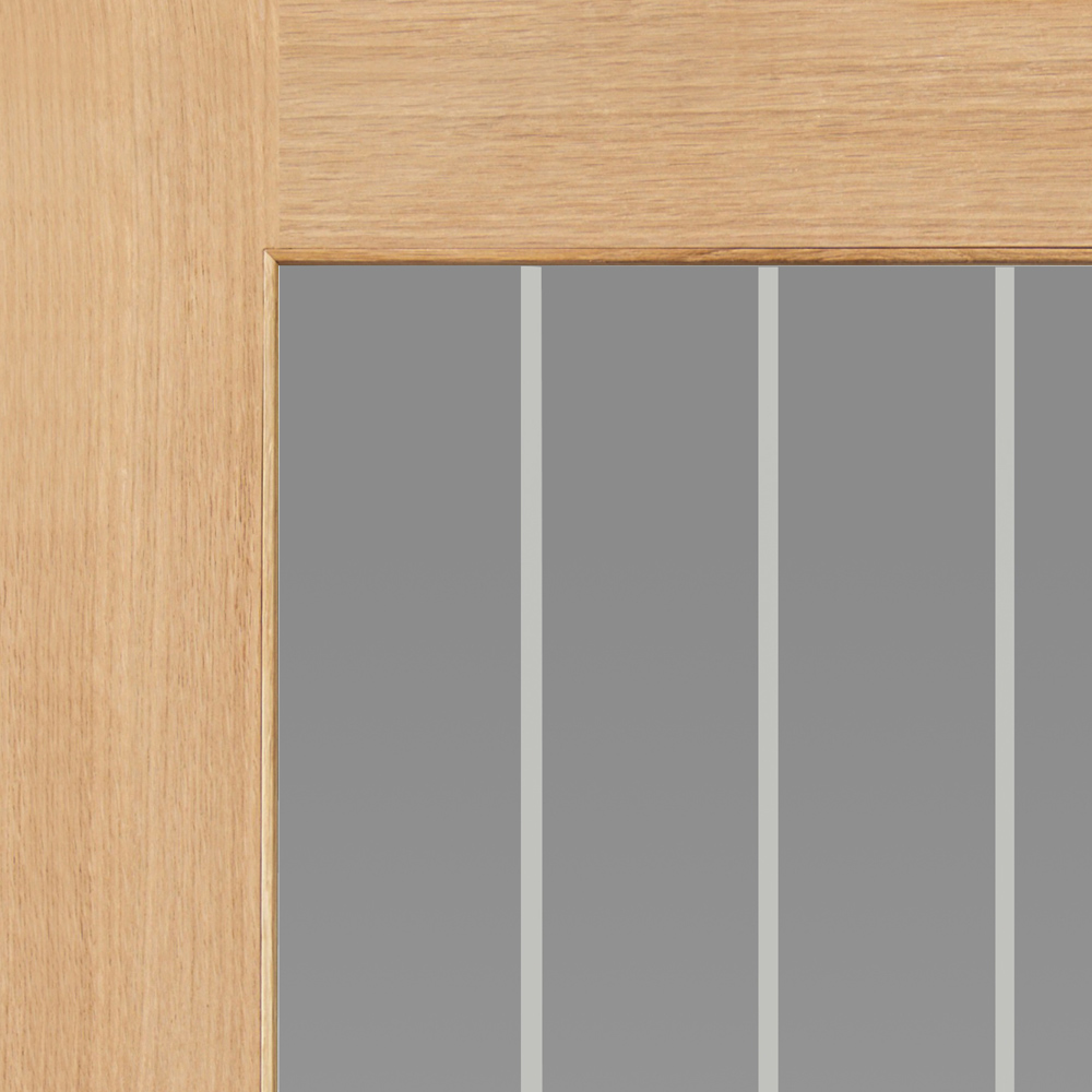 JB Kind Thames Cottage Oak 1/2 Glazed Internal Door 1981 x 762mm Image 3
