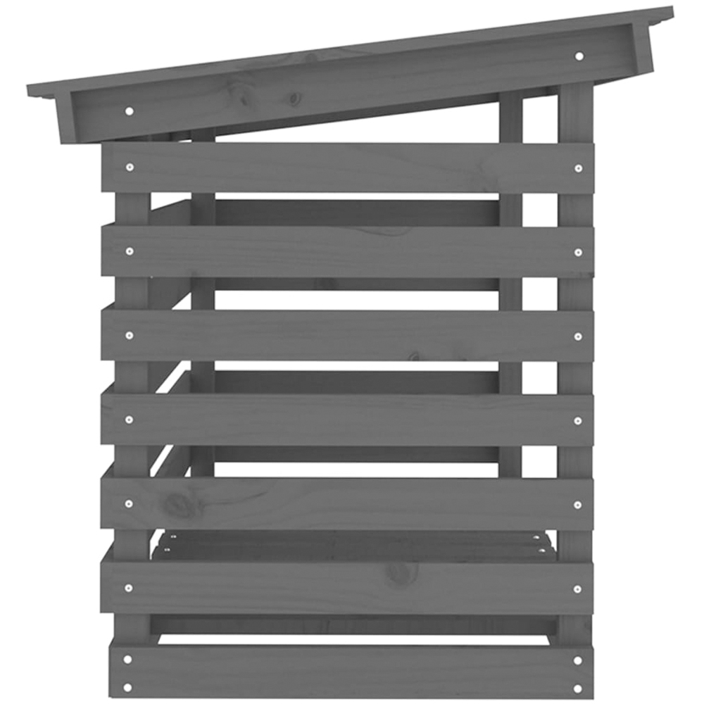 vidaXL Grey Pine Wood Firewood Log Holder 79 x 108 x 73cm Image 5