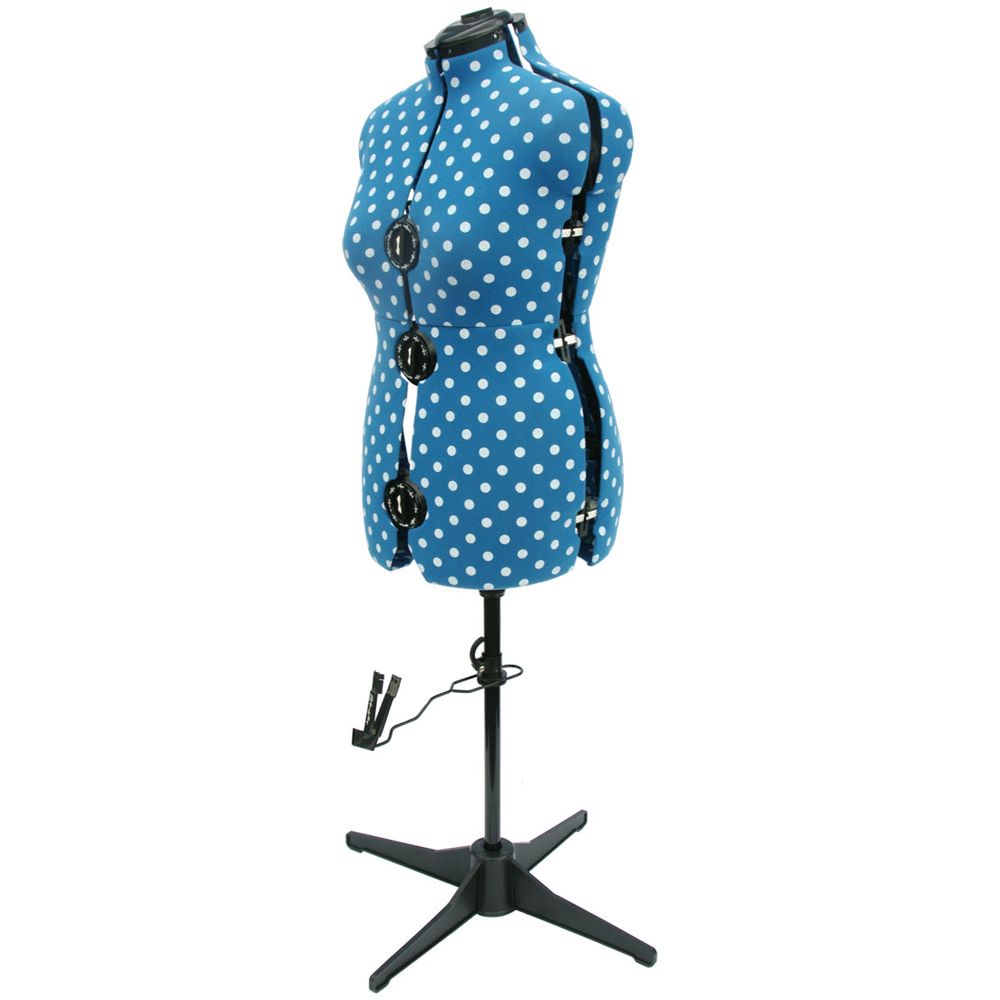 Sewing Online 5902B Duck Egg Polka Adjustable 8-Part Dressmakers Dummy with Hem Marker Medium Image 3