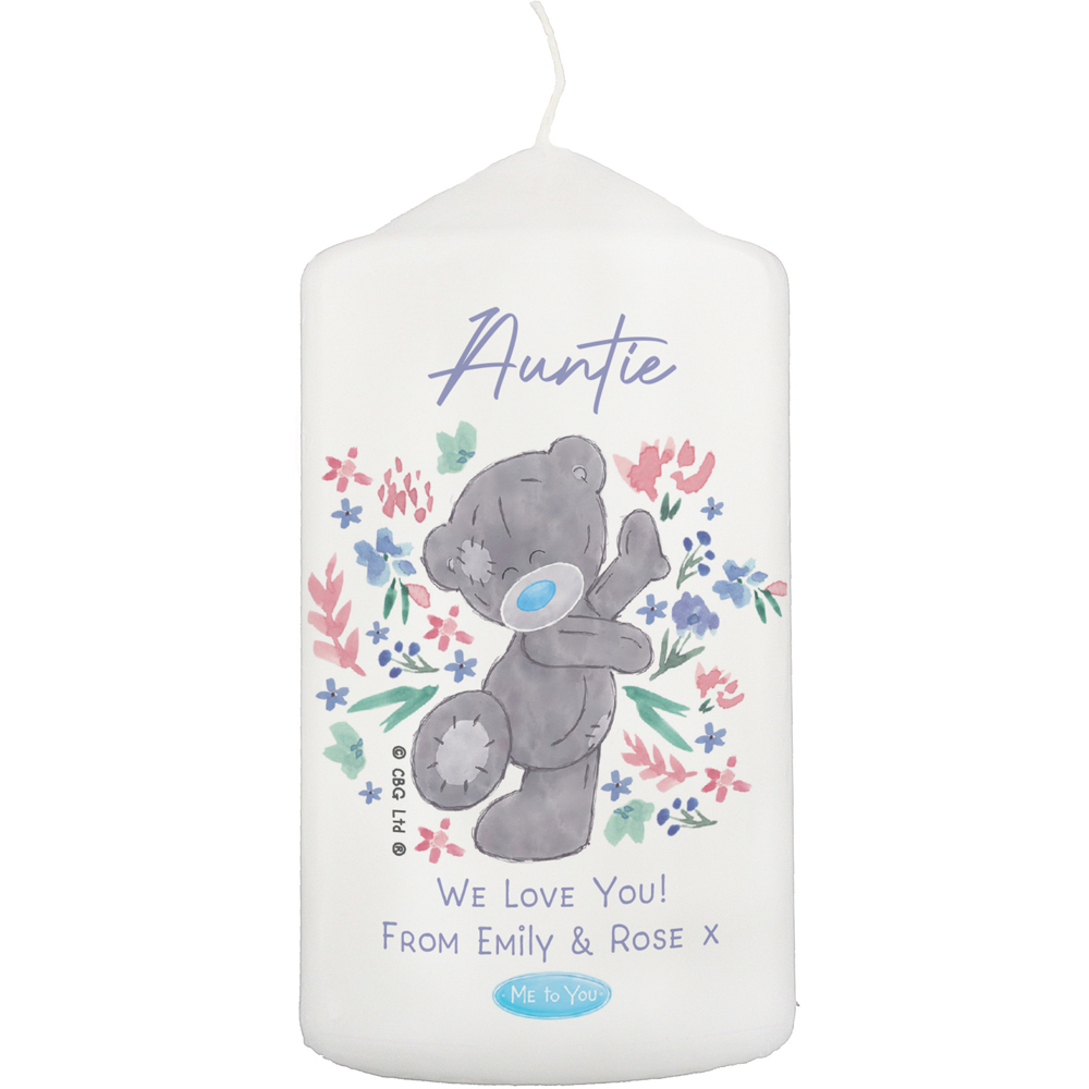 Personalised Memento Personalised Me To You Pastel Floral Pillar Candle Image 1