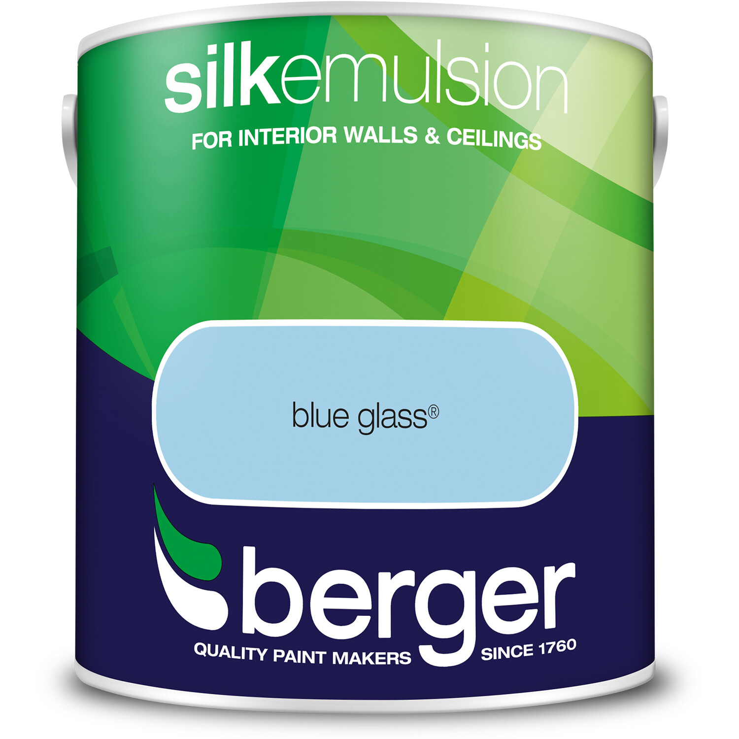 Berger Walls & Ceilings Blue Glass Silk Emulsion Paint 2.5L Image 2