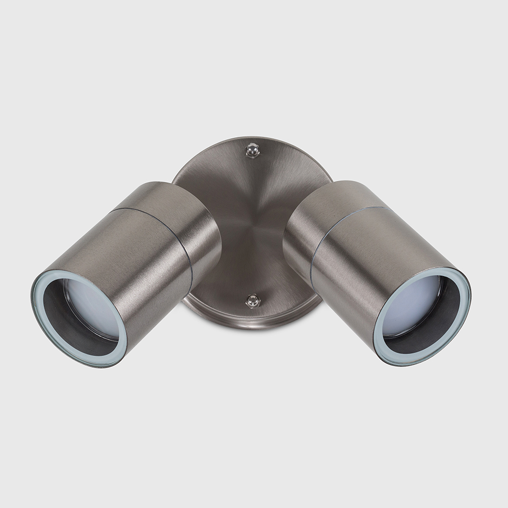 ValueLights Barrow Silver 2 Light Wall Spotlight Image 4