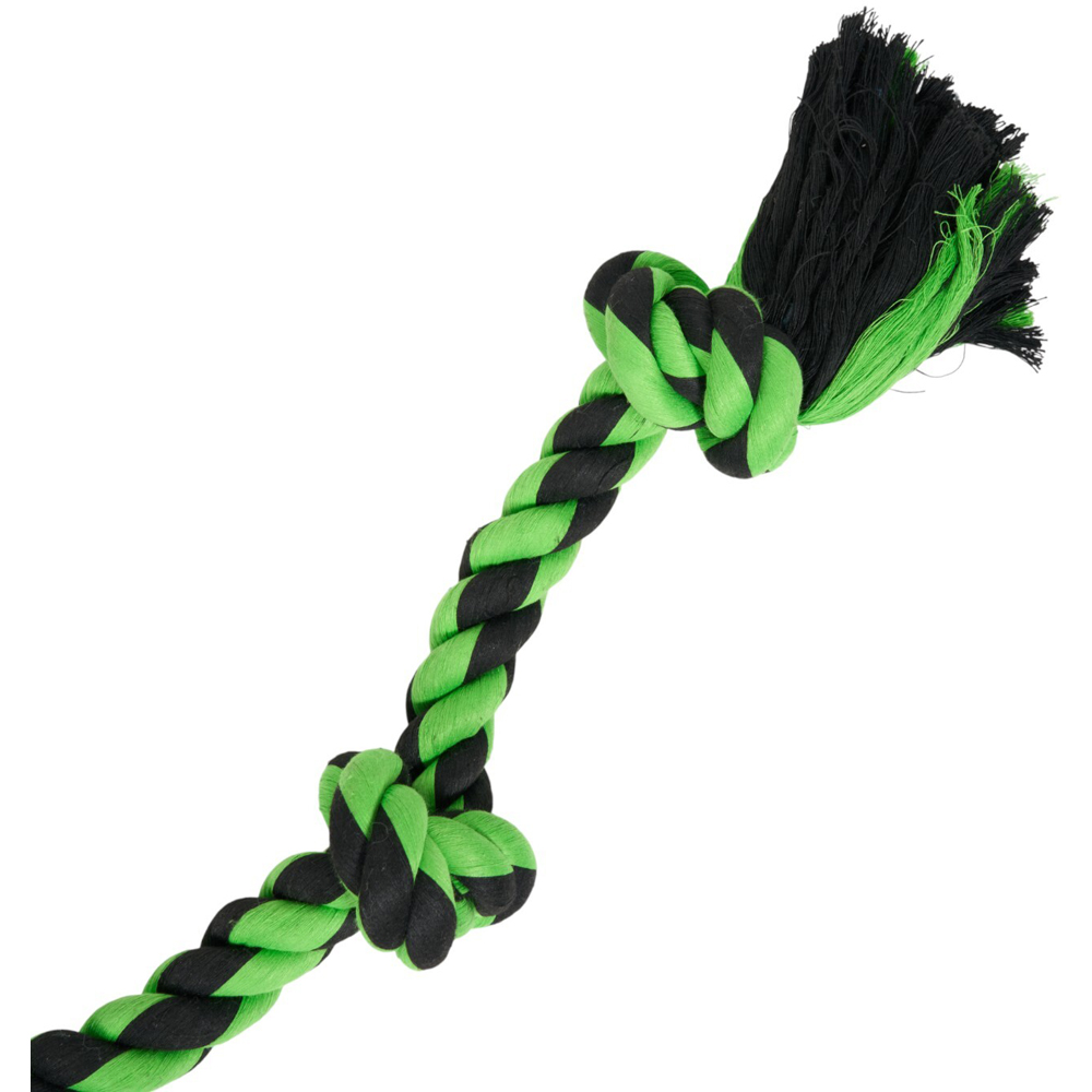 Jumbo 4 Knots Rope Dog Toy Green Image 3