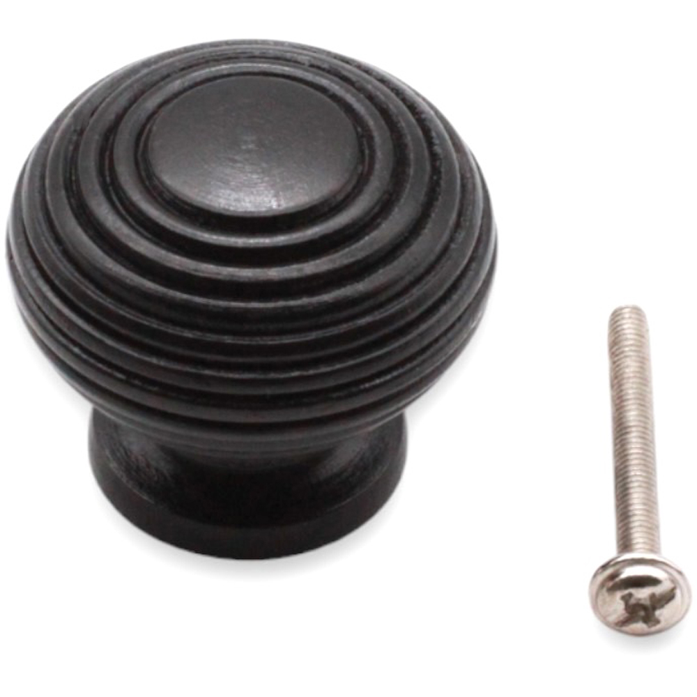 Spira Brass Ebonised Beehive Cupboard Knob 30mm Image 4