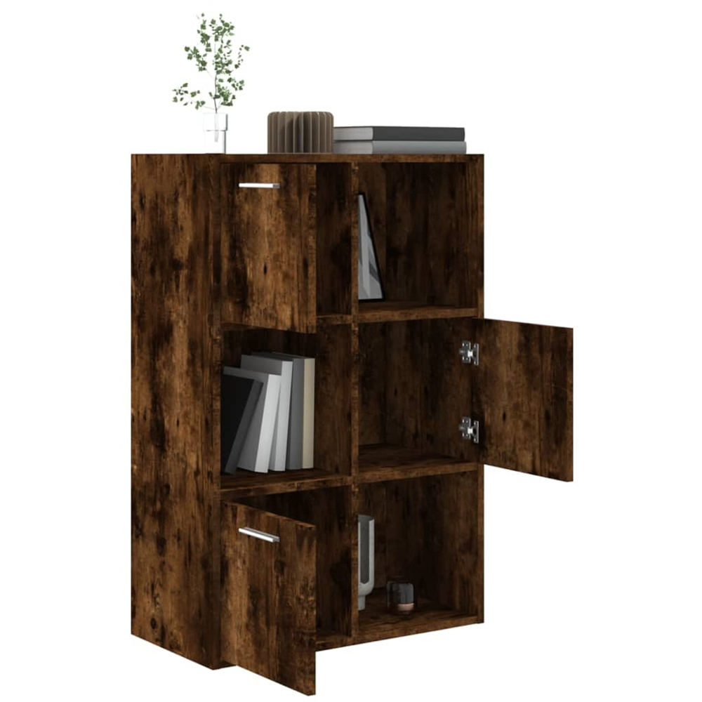 vidaXL 3 Door 3 Shelf Smoked Oak Storage Cabinet Image 6