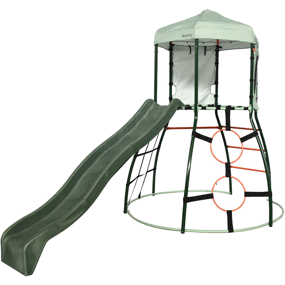 Plum Play Green Metal Climbing Dome with Slide Image