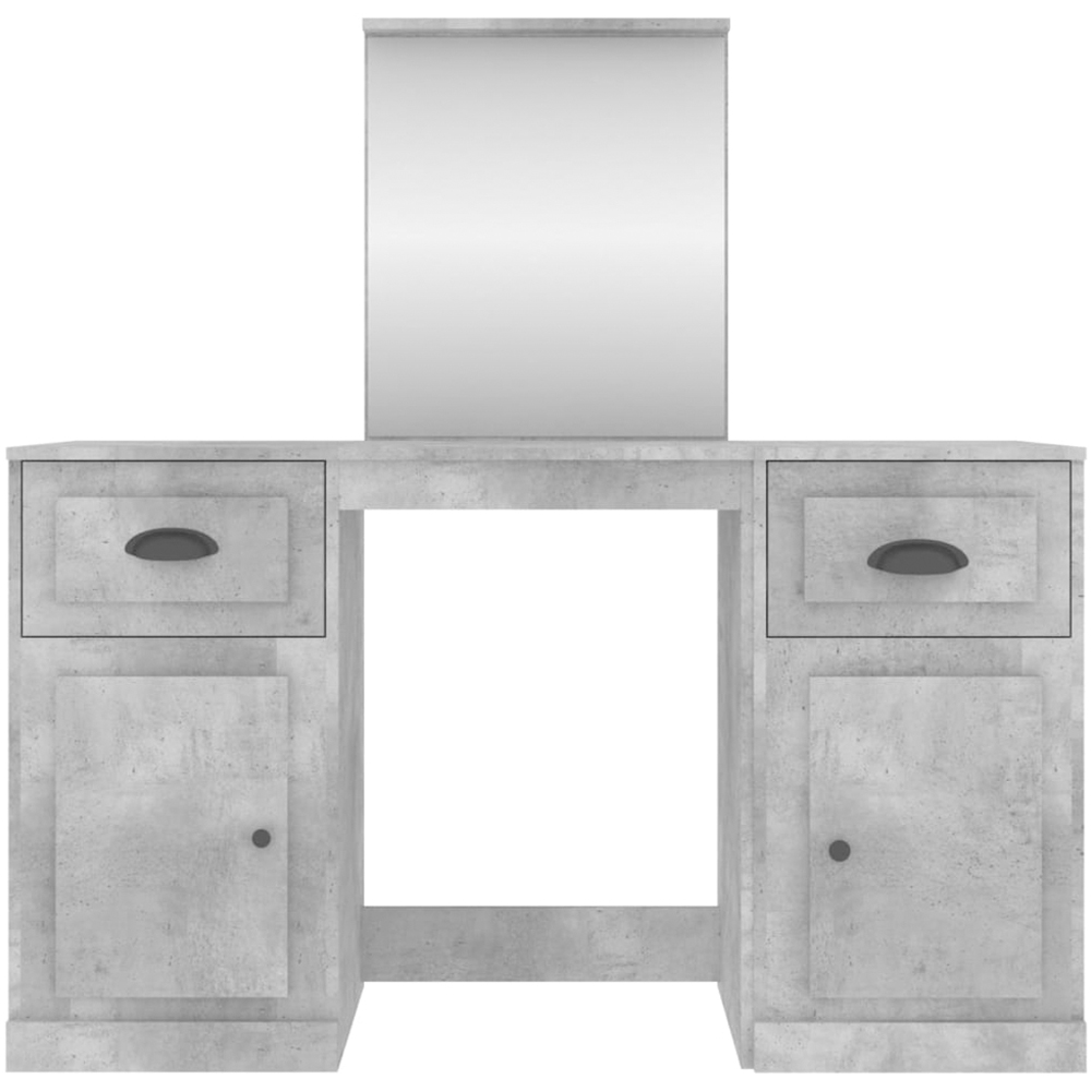 vidaXL 2 Door 2 Drawer Concrete Grey Dressing Table with Mirror Image 6