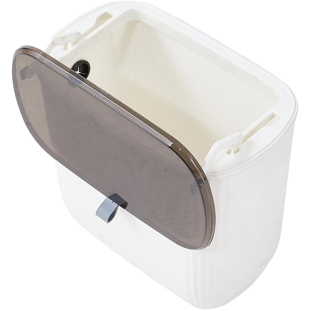 Living and Home White Wall-Mounted Waste Bin with Sealed Lid 9L Image 4