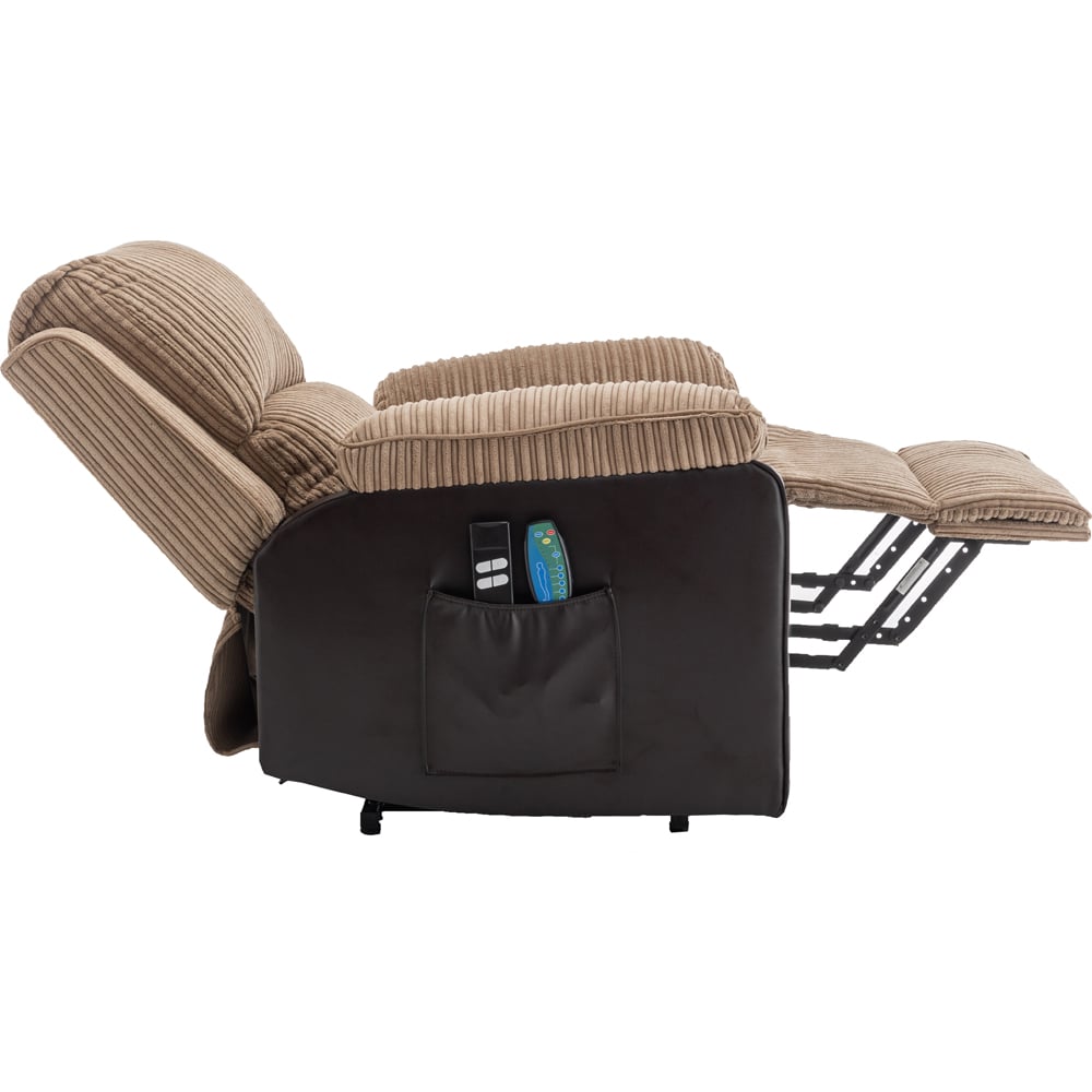 Furniture One Brown Electric Rise Recliner Armchair with Massager Image 3