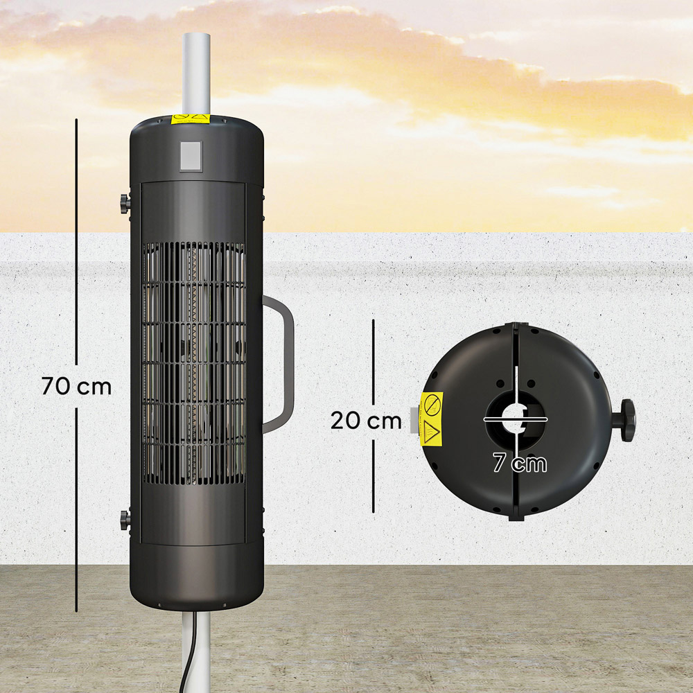Outsunny Electric Parasol Mounted Patio Heater Image 9