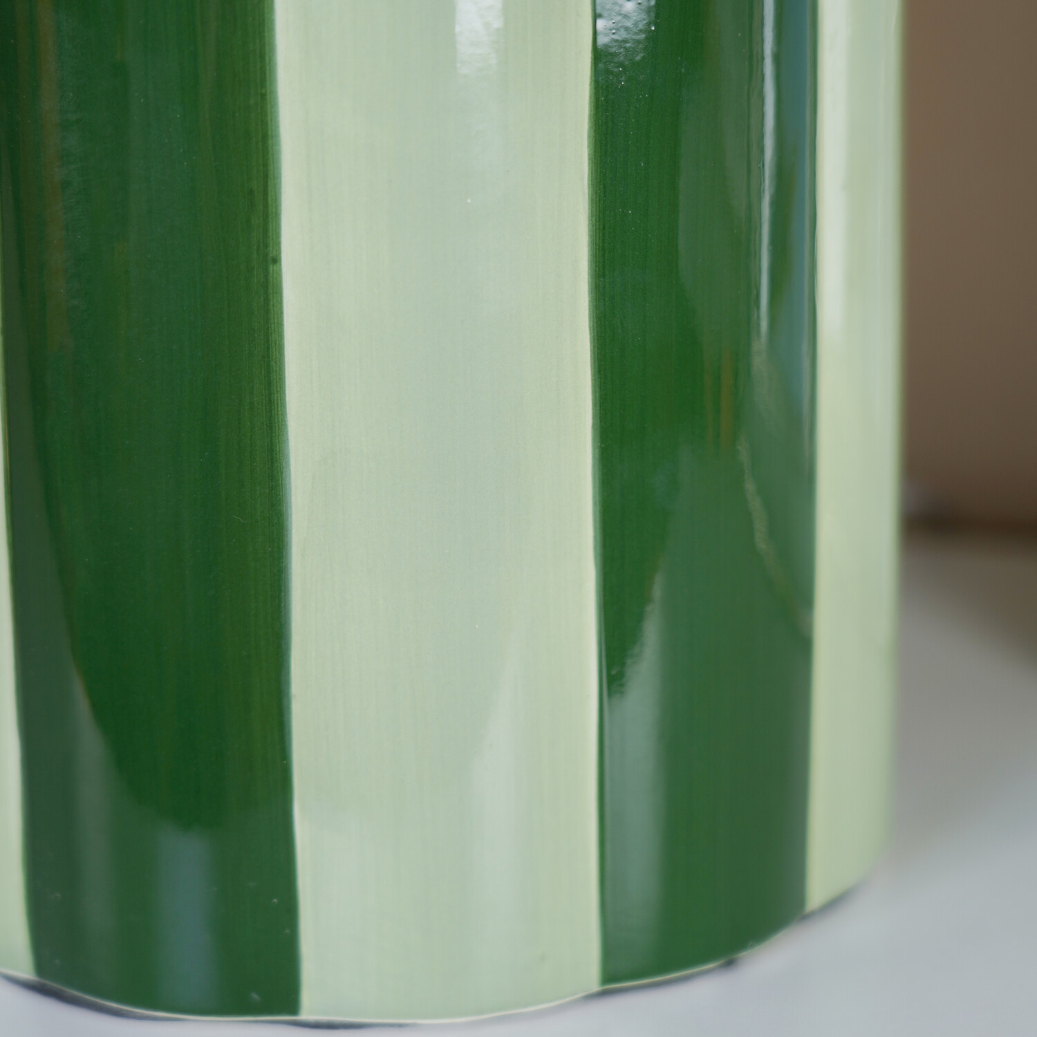 Adley Stripe Table Lamp Green Image 5