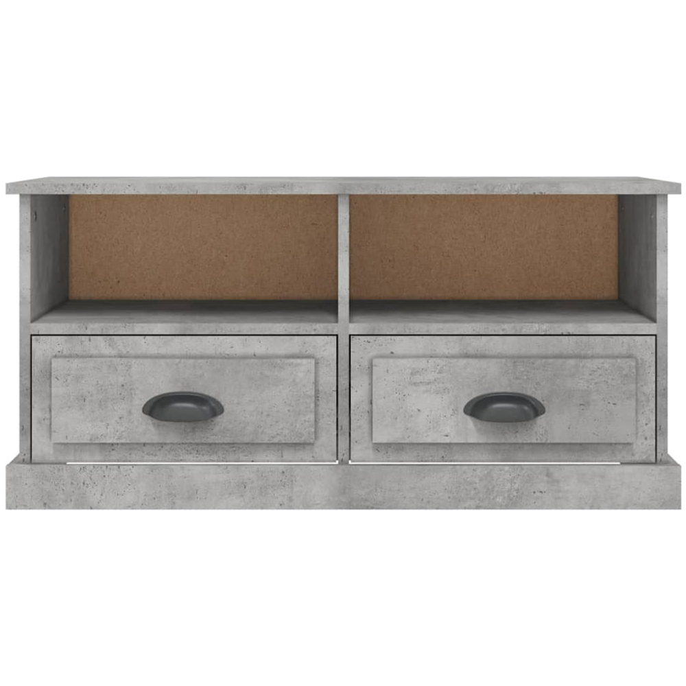 vidaXL 2 Drawer 2 Shelf Concrete Grey TV Cabinet Image 6