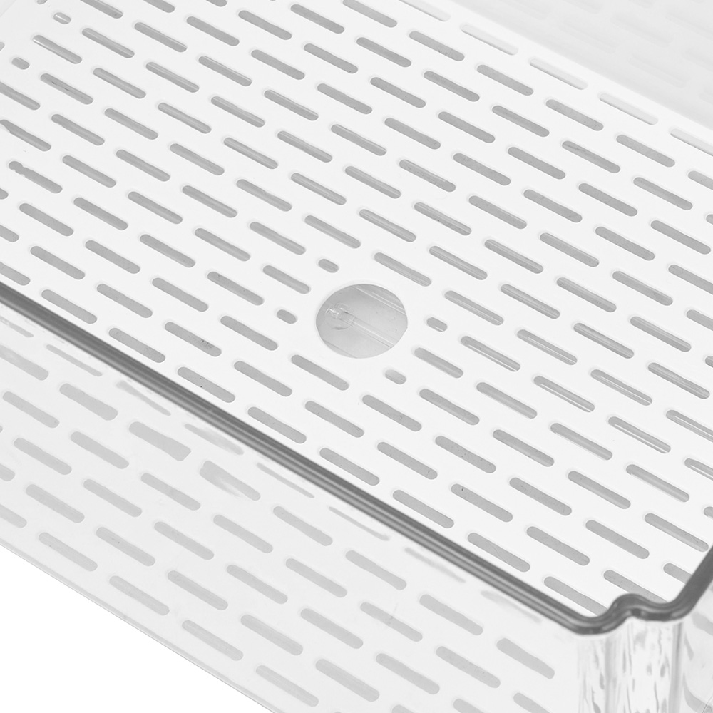 Living and Home Clear Stackable Fridge Organiser Storage Box Set with Draining Board 7 Pack Image 4