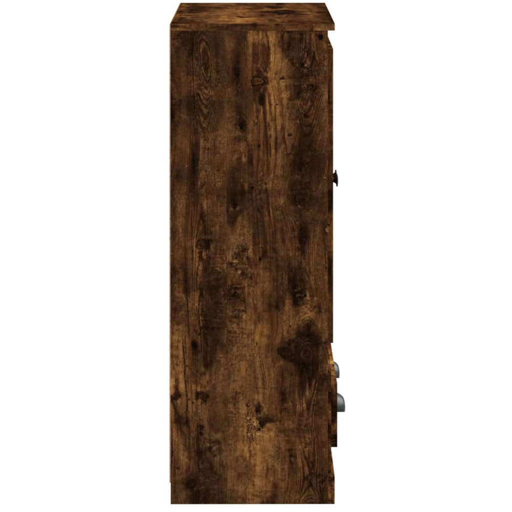 vidaXL 2 Door Single Drawer Smoked Oak Highboard Image 6