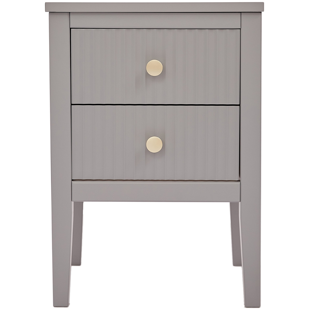 Bellaria 2 Drawer Grey Bedside Table Image 3