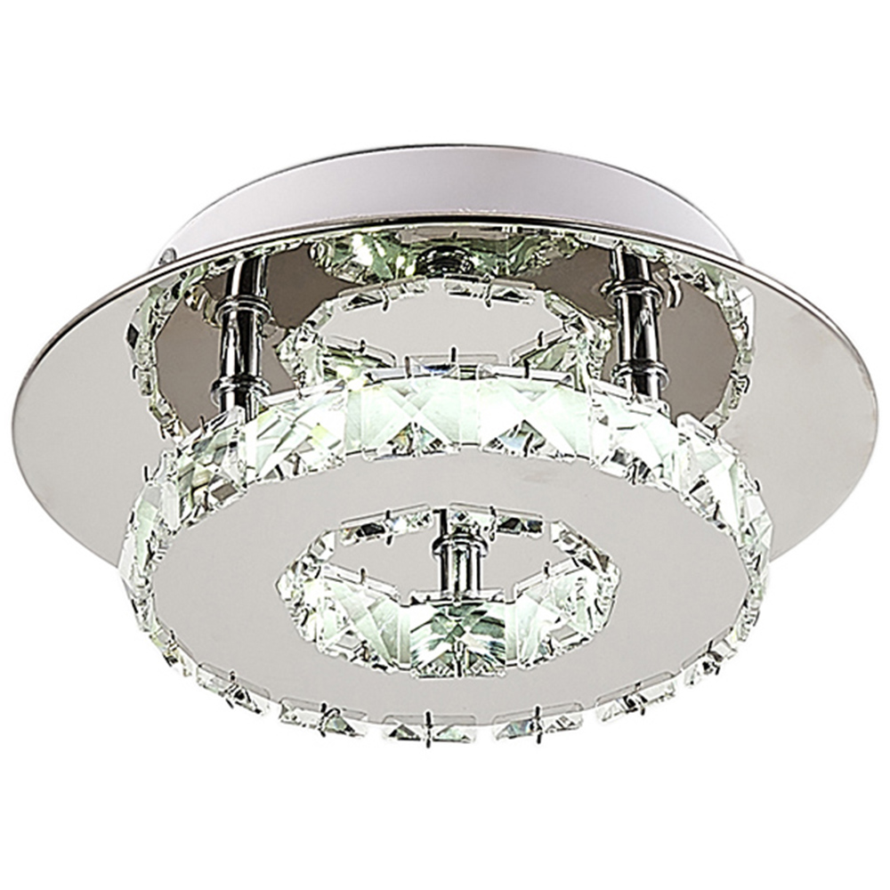 Living and Home 2 Tier Square Crystal LED Ceiling Light Image 3