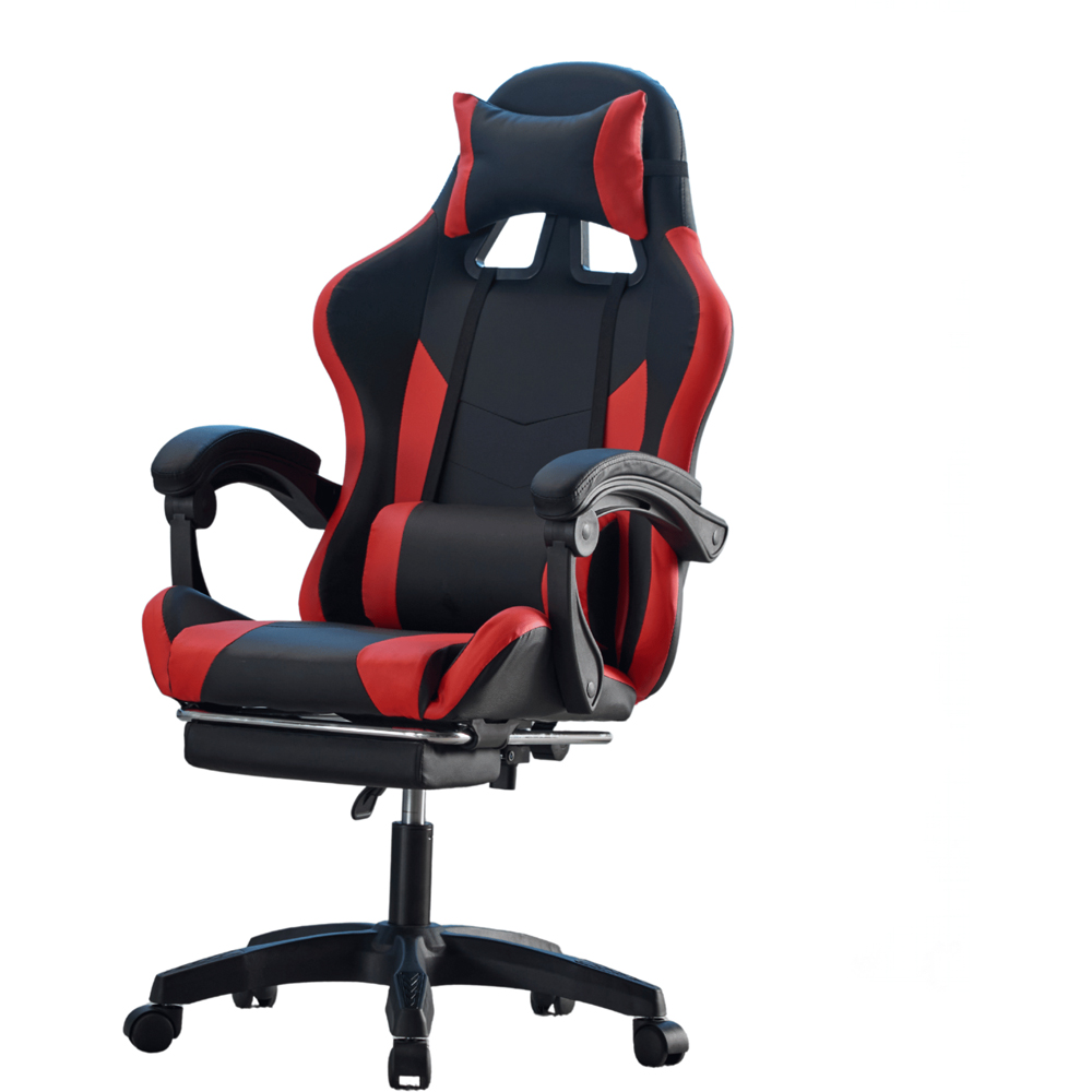 Home Source Neuro Red Ergonomic Gaming Chair with Adjustable Footrest and Headrest Image 2