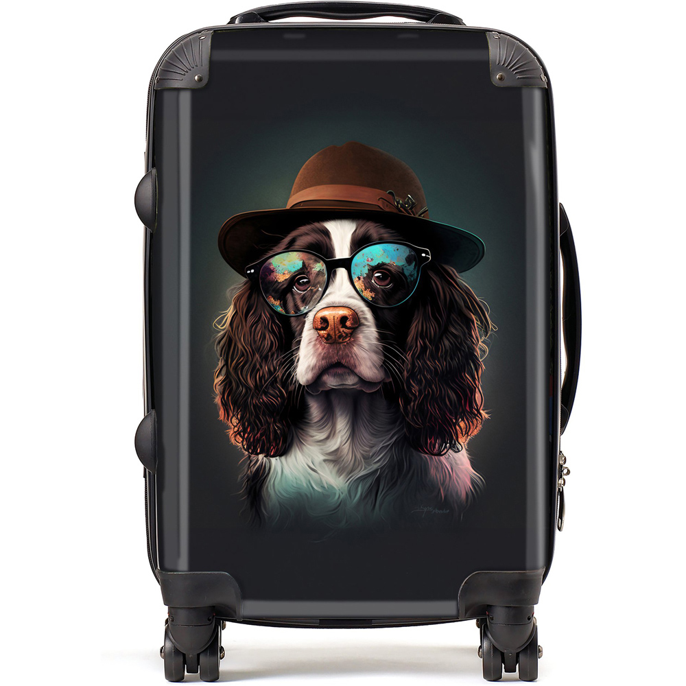 Warren Reed Designer Cabin Springer Spaniel Dog Splashart Suitcase Image 1
