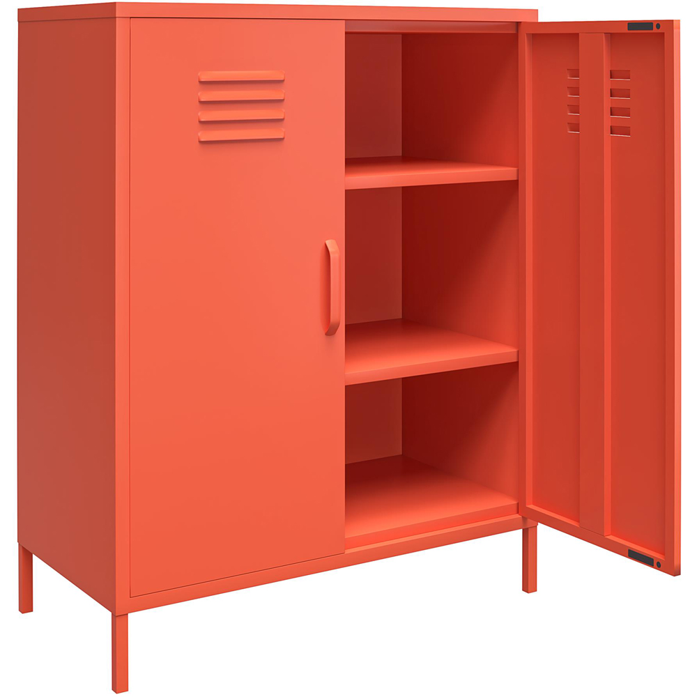 Novogratz Cache 2 Door Orange Metal Locker Storage Cabinet Image 4